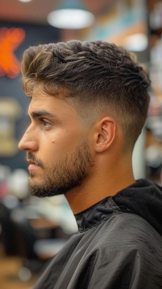 Low Skin Fade with Short Quiff on Top